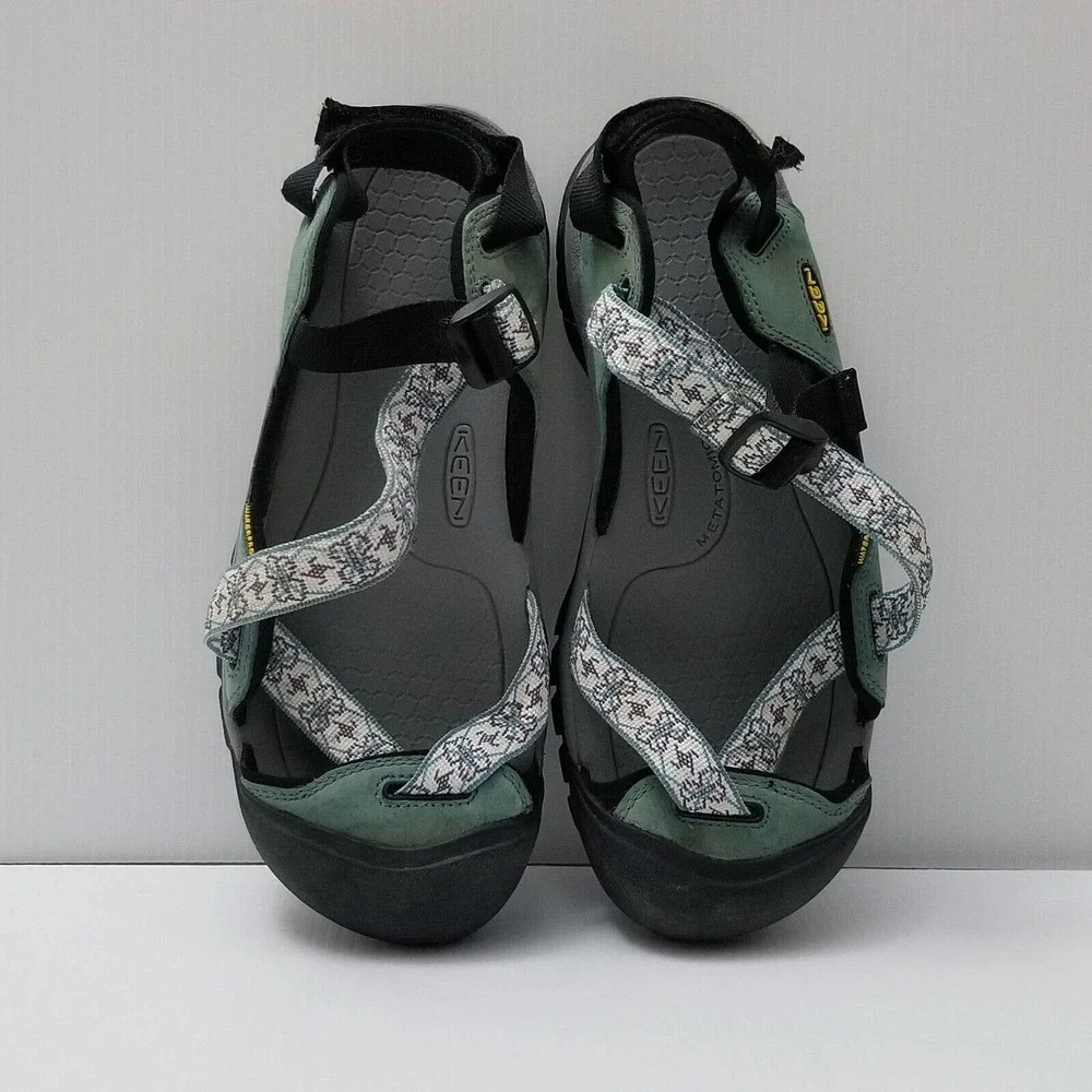 KEEN ZERRAPORT II Womens 11 Water Shoe Sandal Straps Closed Toe Green Gray Black
